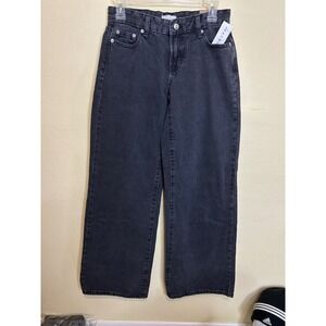 PacSun Womens Black Wash Low Waisted Baggy Jeans Size 24 NWT 28"x 31"